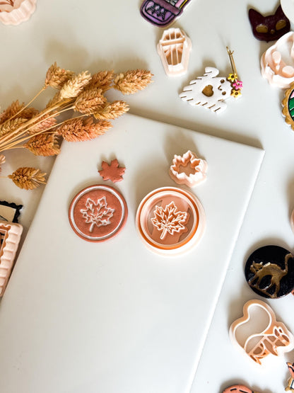 Maple Leaf Cutter Set: Polymer Clay Earring Mold, Autumn Design