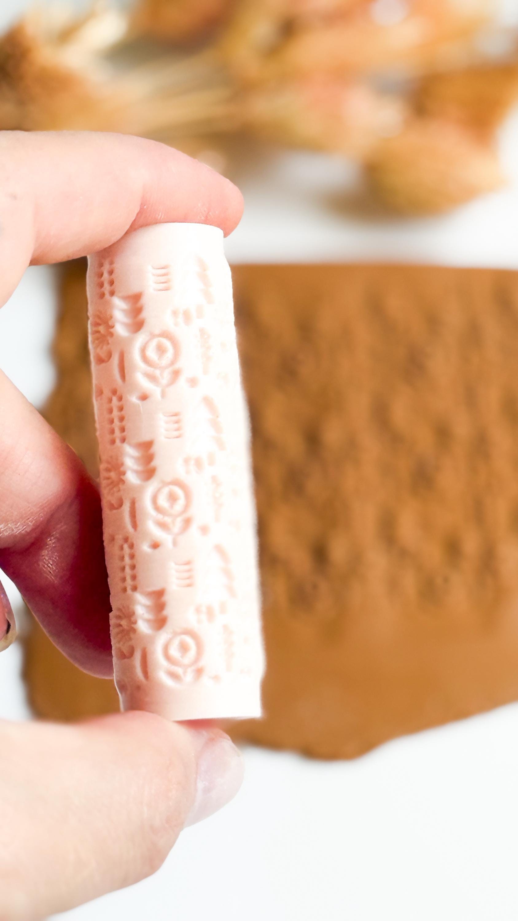 Nordic Folk Texture Roller: Geometric Polymer Clay Jewelry Design