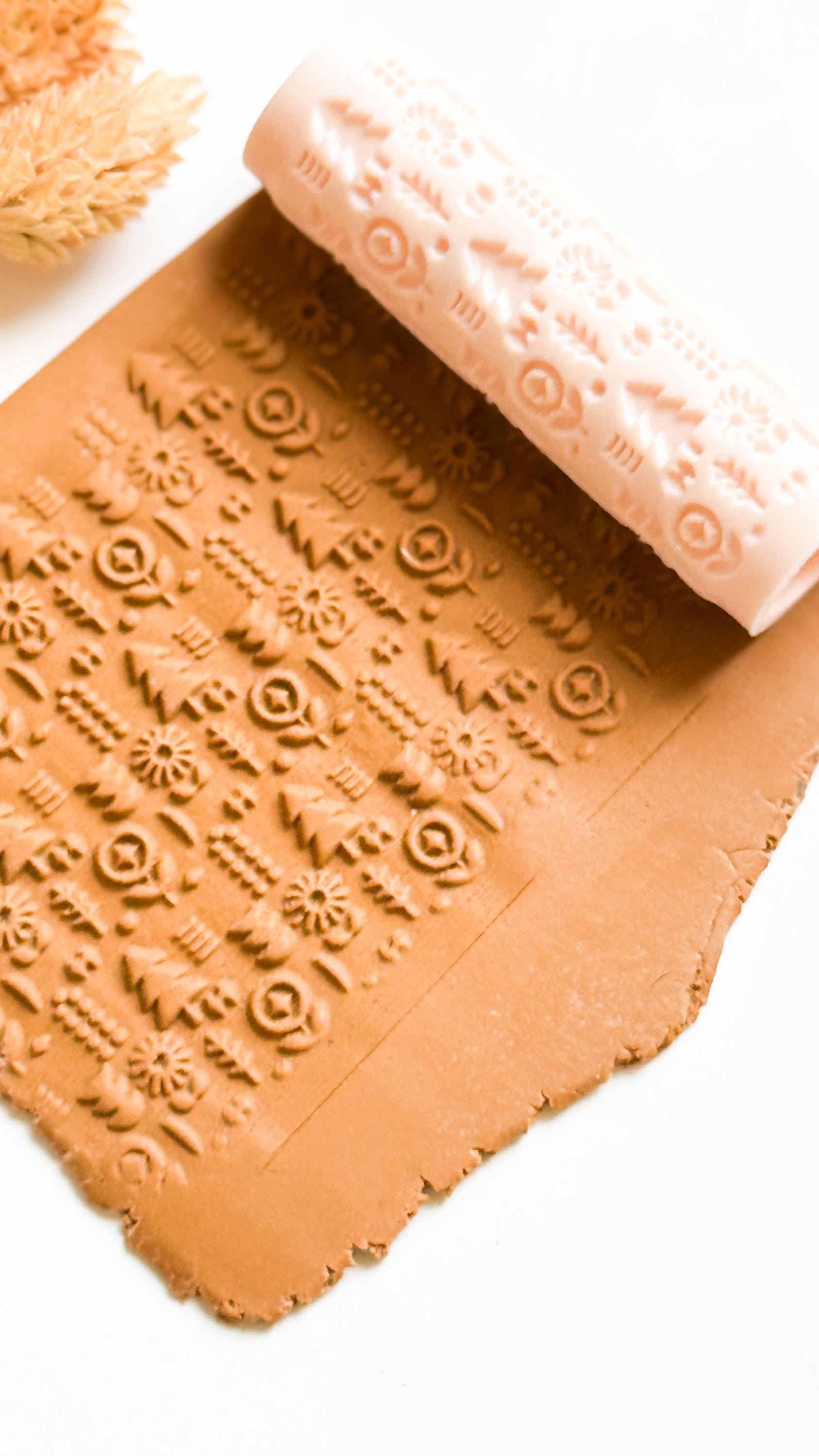 Nordic Folk Texture Roller: Geometric Polymer Clay Jewelry Design