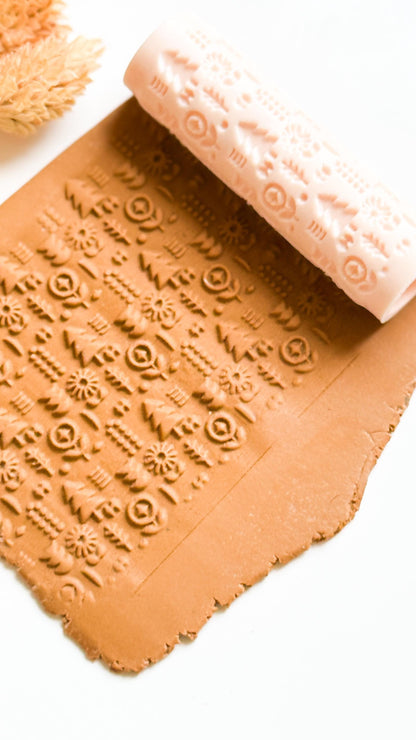 Nordic Folk Texture Roller: Geometric Polymer Clay Jewelry Design