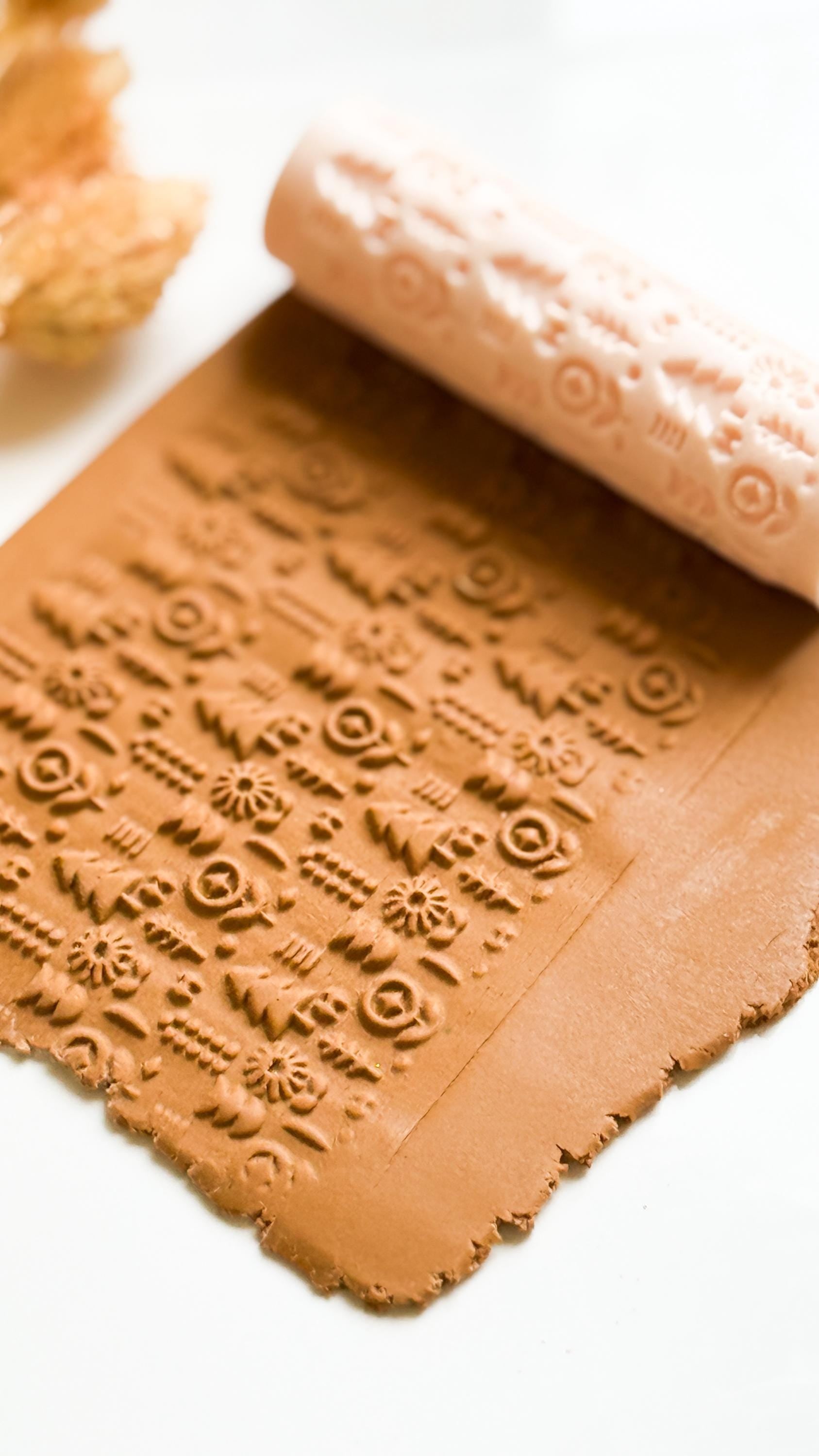 Nordic Folk Texture Roller: Geometric Polymer Clay Jewelry Design