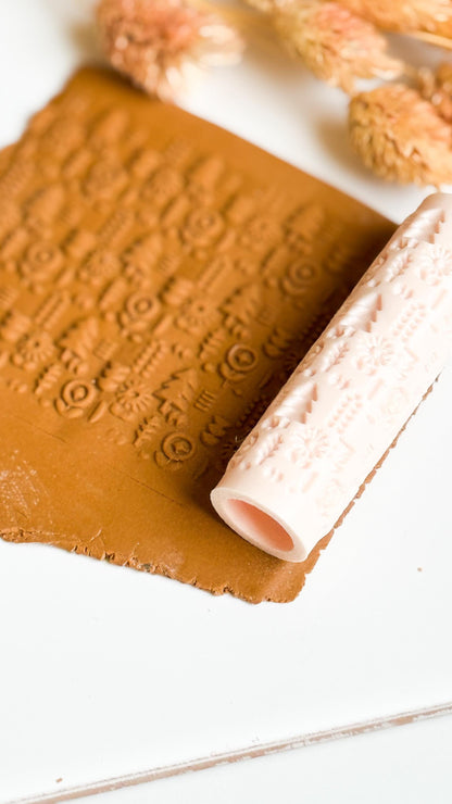 Nordic Folk Texture Roller: Geometric Polymer Clay Jewelry Design