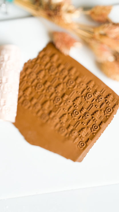 Nordic Folk Texture Roller: Geometric Polymer Clay Jewelry Design