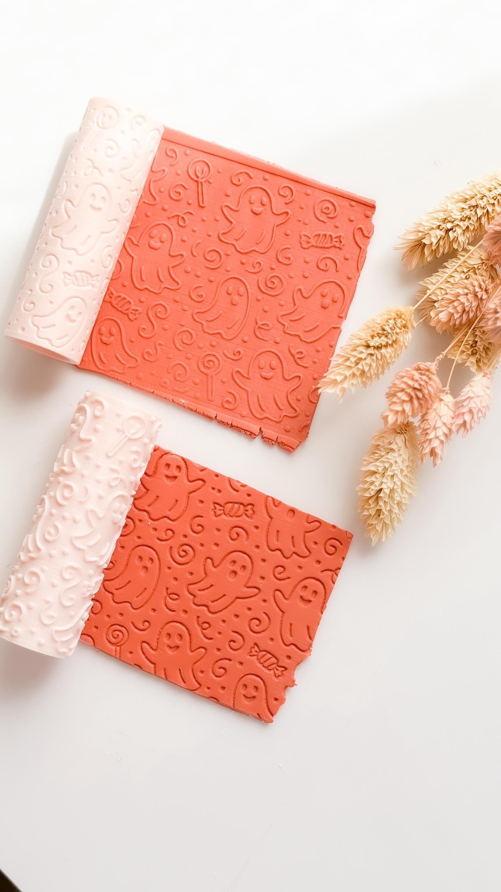 Halloween Ghost & Candy Clay Texture Roller: Polymer Clay Jewelry, Earrings