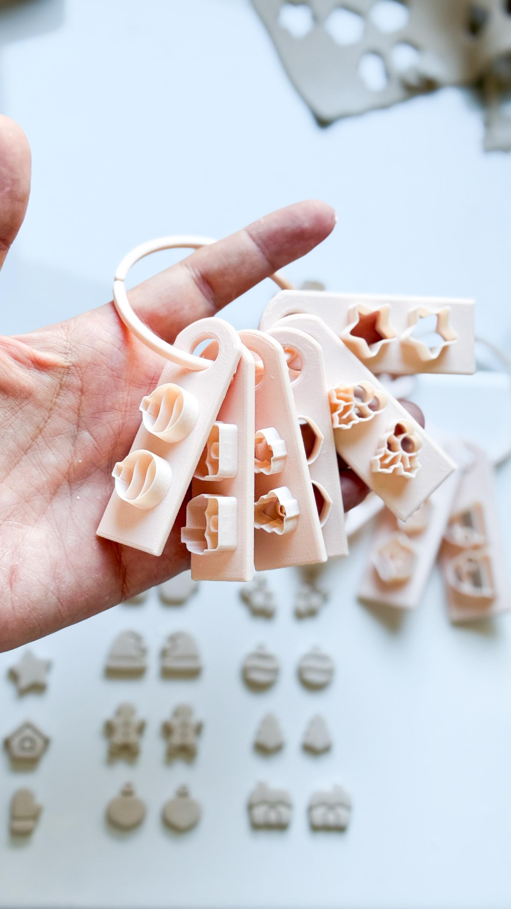 Christmas Mini Clay Cutter Set – Holiday Polymer Clay Stud Shapes: Mug, Star, Tree, Gingerbread