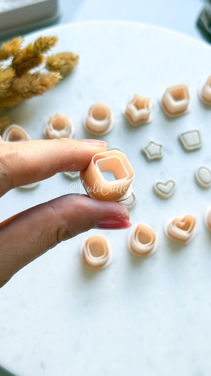 Basic Shape Stud Clay Cutters – Geometric Polymer Clay Earring and Charm Tools