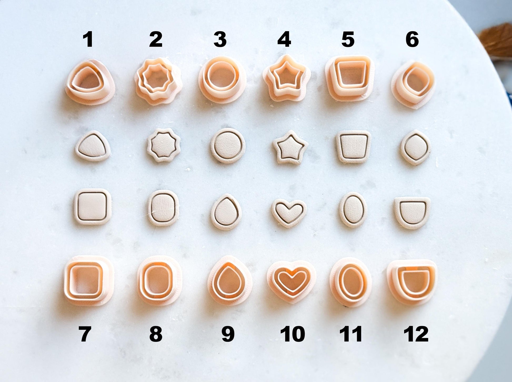 Basic Shape Stud Clay Cutters – Geometric Polymer Clay Earring and Charm Tools