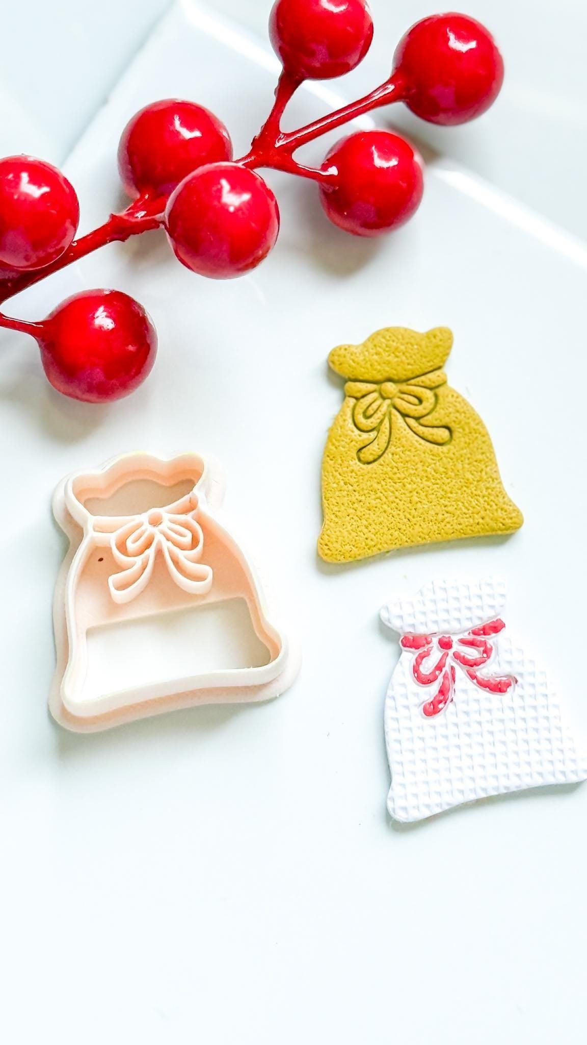 Santa Sack Polymer Clay Cutter Christmas Earrings and Ornaments