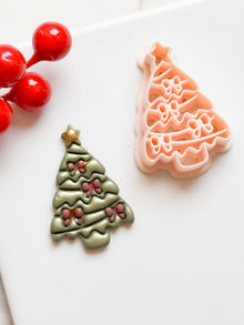 Christmas Tree Polymer Clay Cutter Festive Bow Design for Earrings & Jewelry