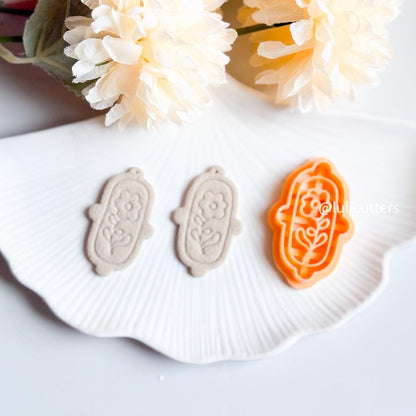 Floral Arch Polymer Clay Cutter: Vintage Daisy Imprint Earring Design