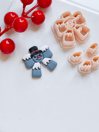 Snowman Bow Polymer Clay Cutter Christmas Earrings and Ornaments