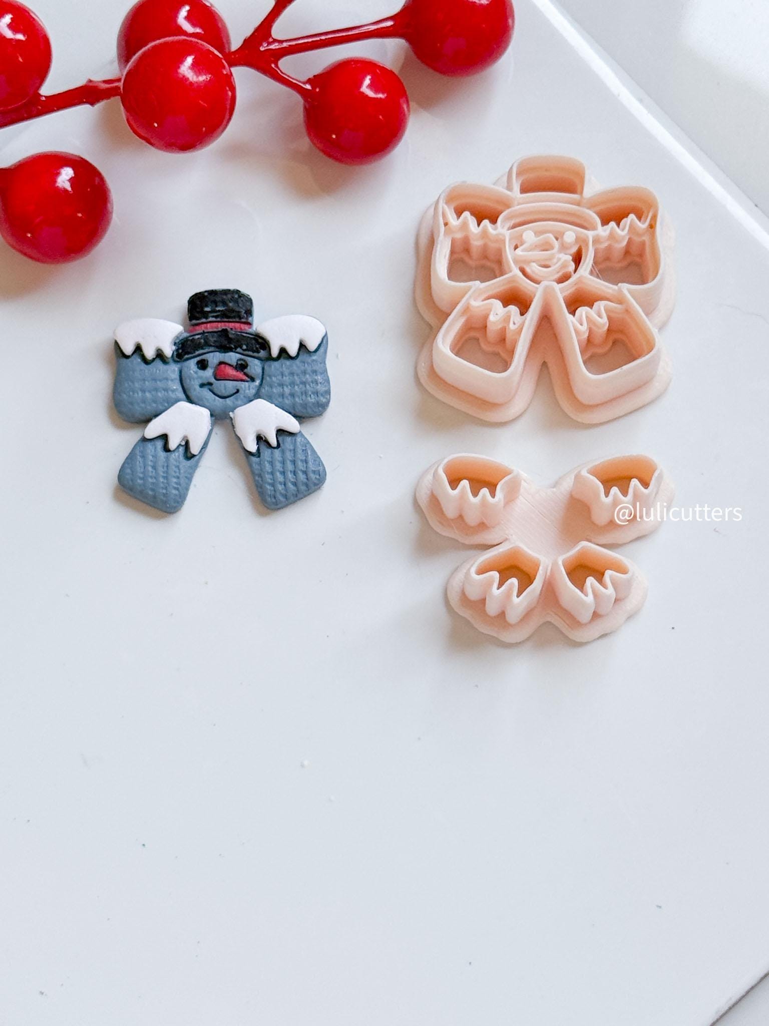 Snowman Bow Polymer Clay Cutter Christmas Earrings and Ornaments