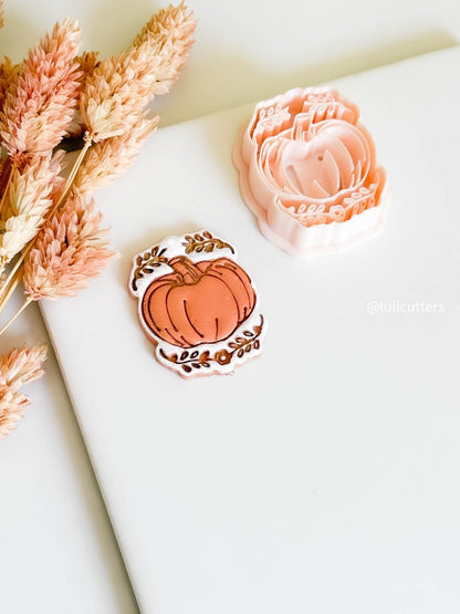 Pumpkin Clay Cutter with Leaves: Fall Jewelry Making Tool
