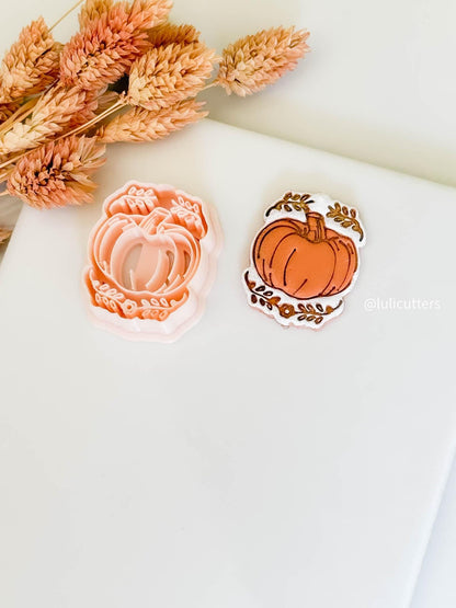 Pumpkin Clay Cutter with Leaves: Fall Jewelry Making Tool
