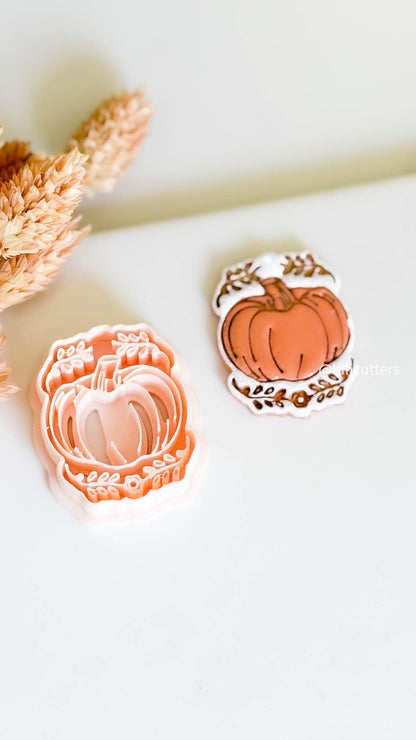 Pumpkin Clay Cutter with Leaves: Fall Jewelry Making Tool