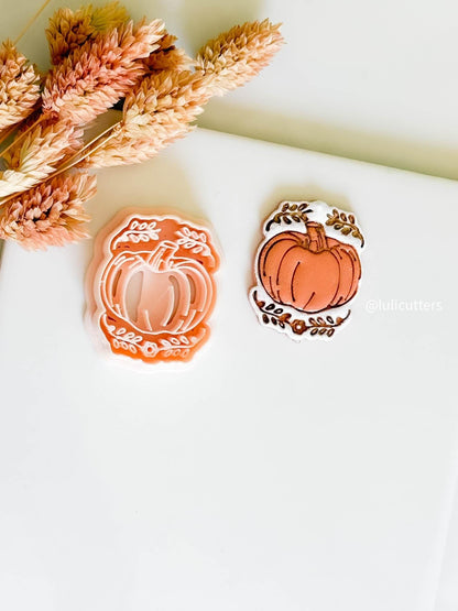 Pumpkin Clay Cutter with Leaves: Fall Jewelry Making Tool