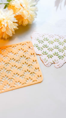 Leaf Pattern Polymer Clay Stencil Botanical Texture Sheet for Earrings, Jewelry, Crafts