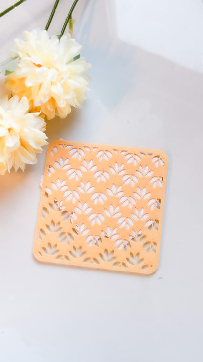 Leaf Pattern Polymer Clay Stencil Botanical Texture Sheet for Earrings, Jewelry, Crafts