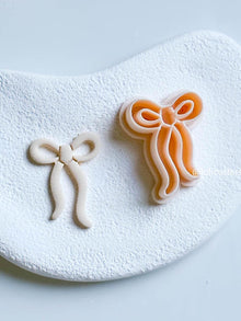 Elegant Ribbon Bow Clay Cutter: 38mm Delicate Earring Design