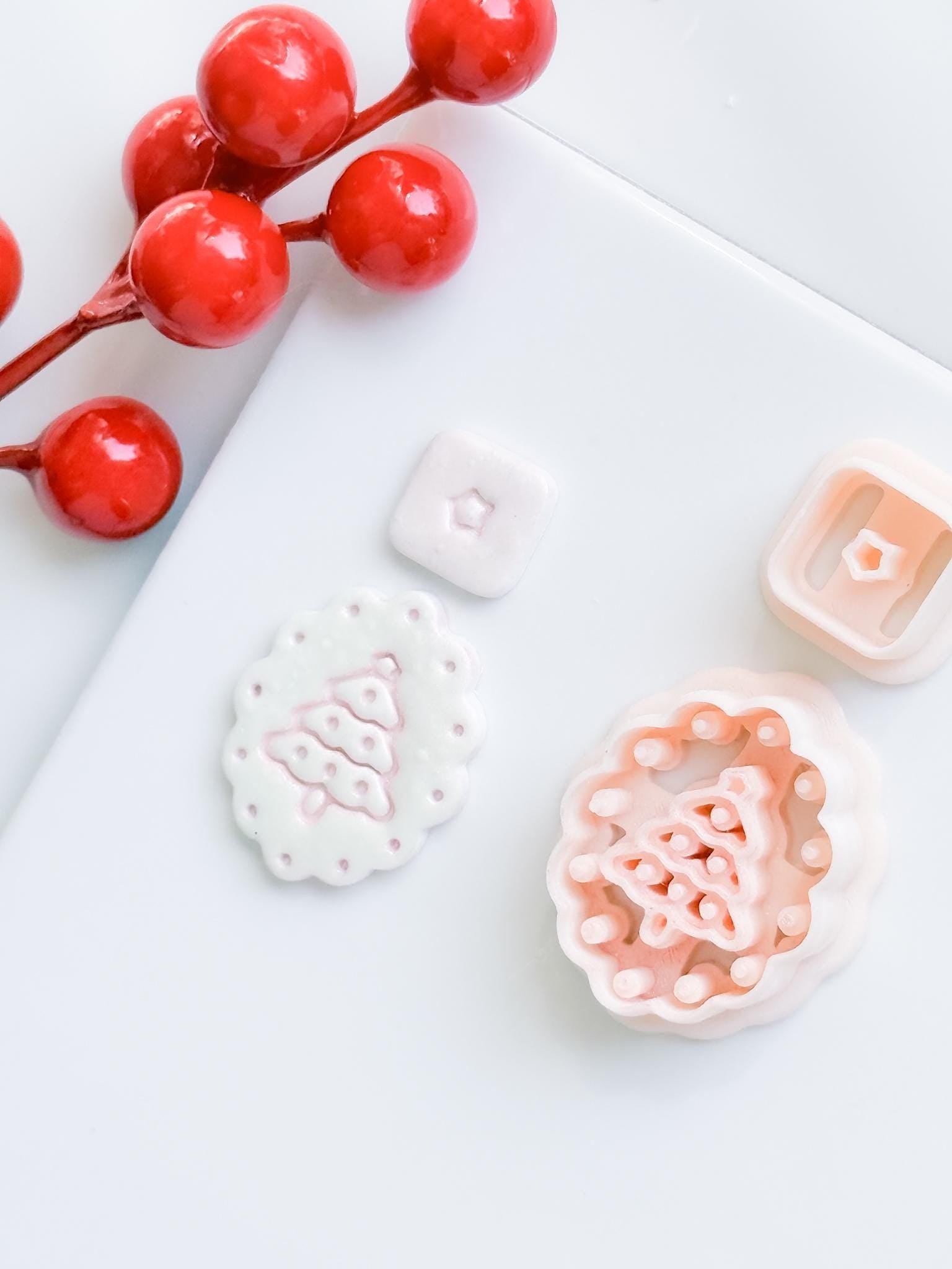 Winter Fairy Christmas Tree Polymer Clay Cutter Set Holiday Earrings & Jewelry