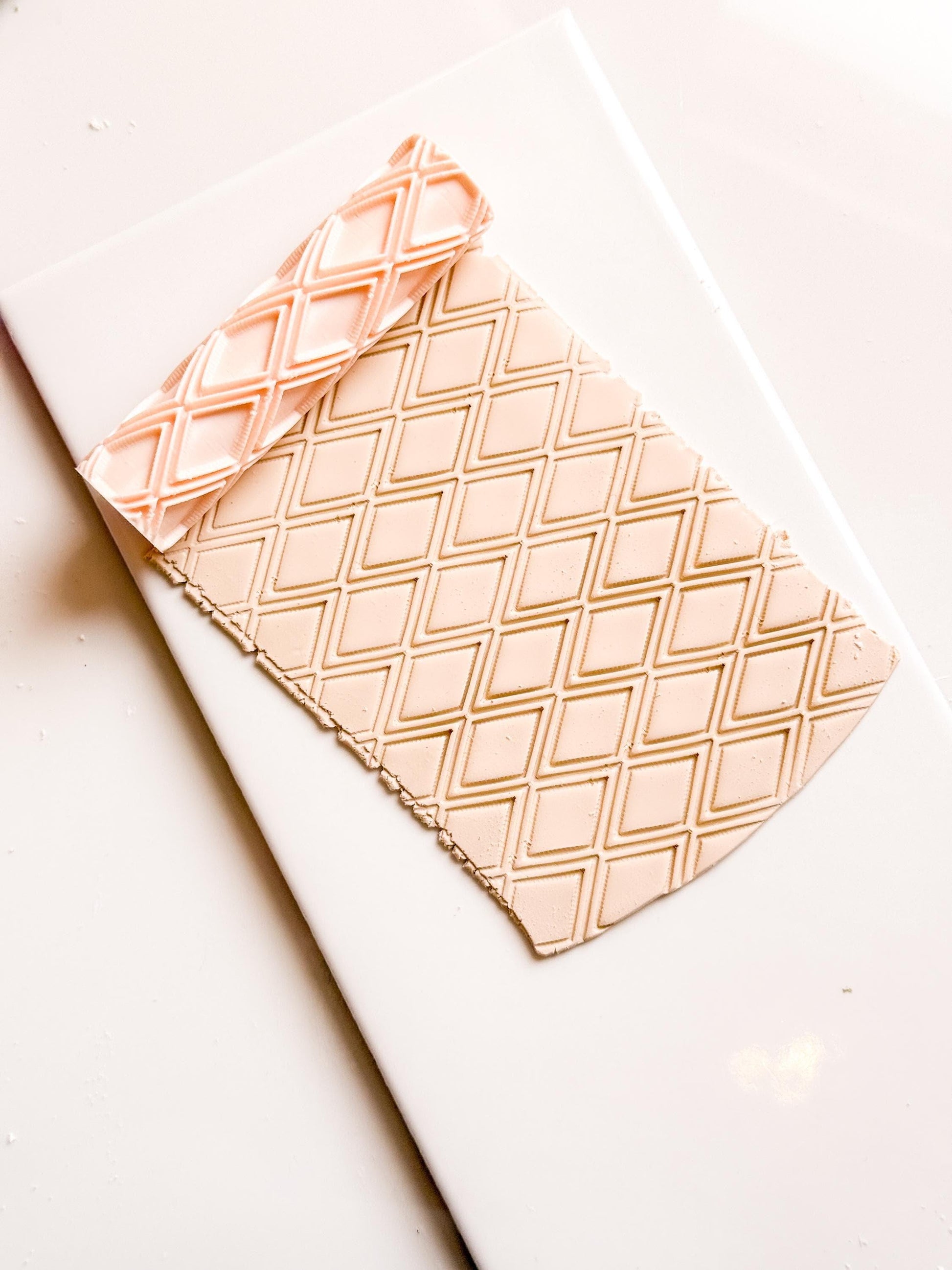 Diamond Pattern Texture Roller Geometric Embossing Tool for Polymer Clay Jewelry & Crafts