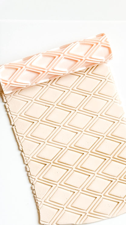 Diamond Pattern Texture Roller Geometric Embossing Tool for Polymer Clay Jewelry & Crafts