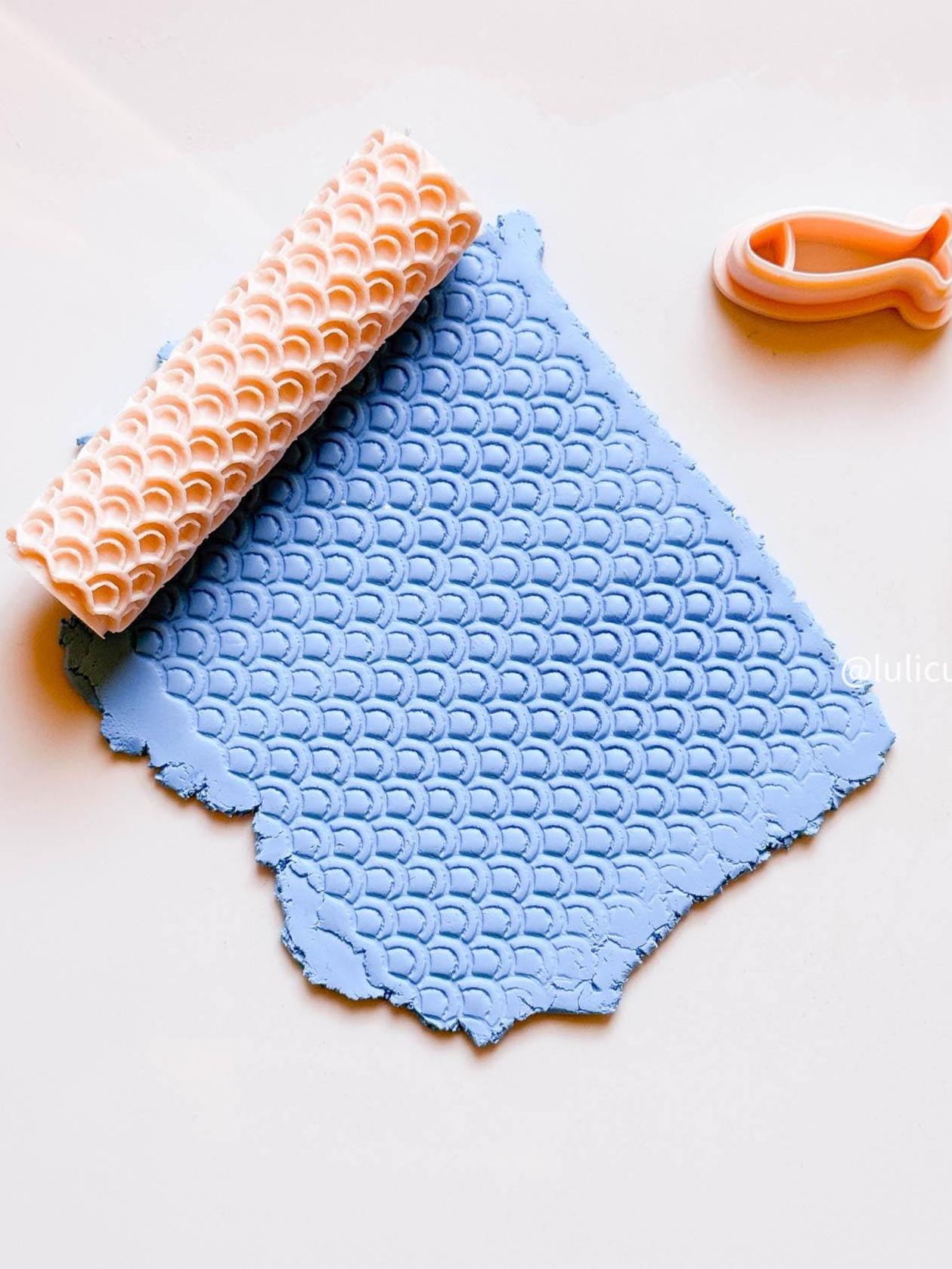 Fish Scale Texture Roller Mermaid Scallop Pattern Roller for Polymer Clay