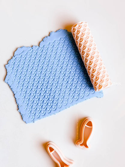 Fish Scale Texture Roller Mermaid Scallop Pattern Roller for Polymer Clay