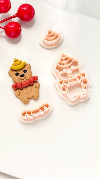 Christmas Bear Clay Cutter Set, Festive Polymer Clay Earring Tools