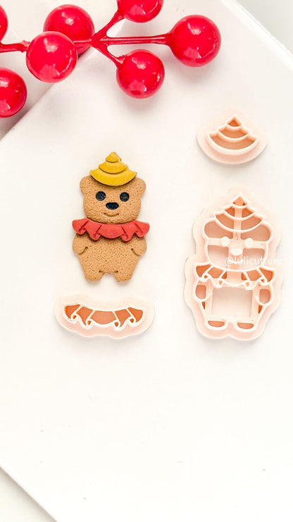 Christmas Bear Clay Cutter Set, Festive Polymer Clay Earring Tools