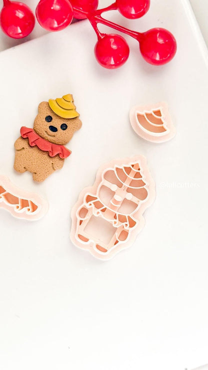 Christmas Bear Clay Cutter Set, Festive Polymer Clay Earring Tools