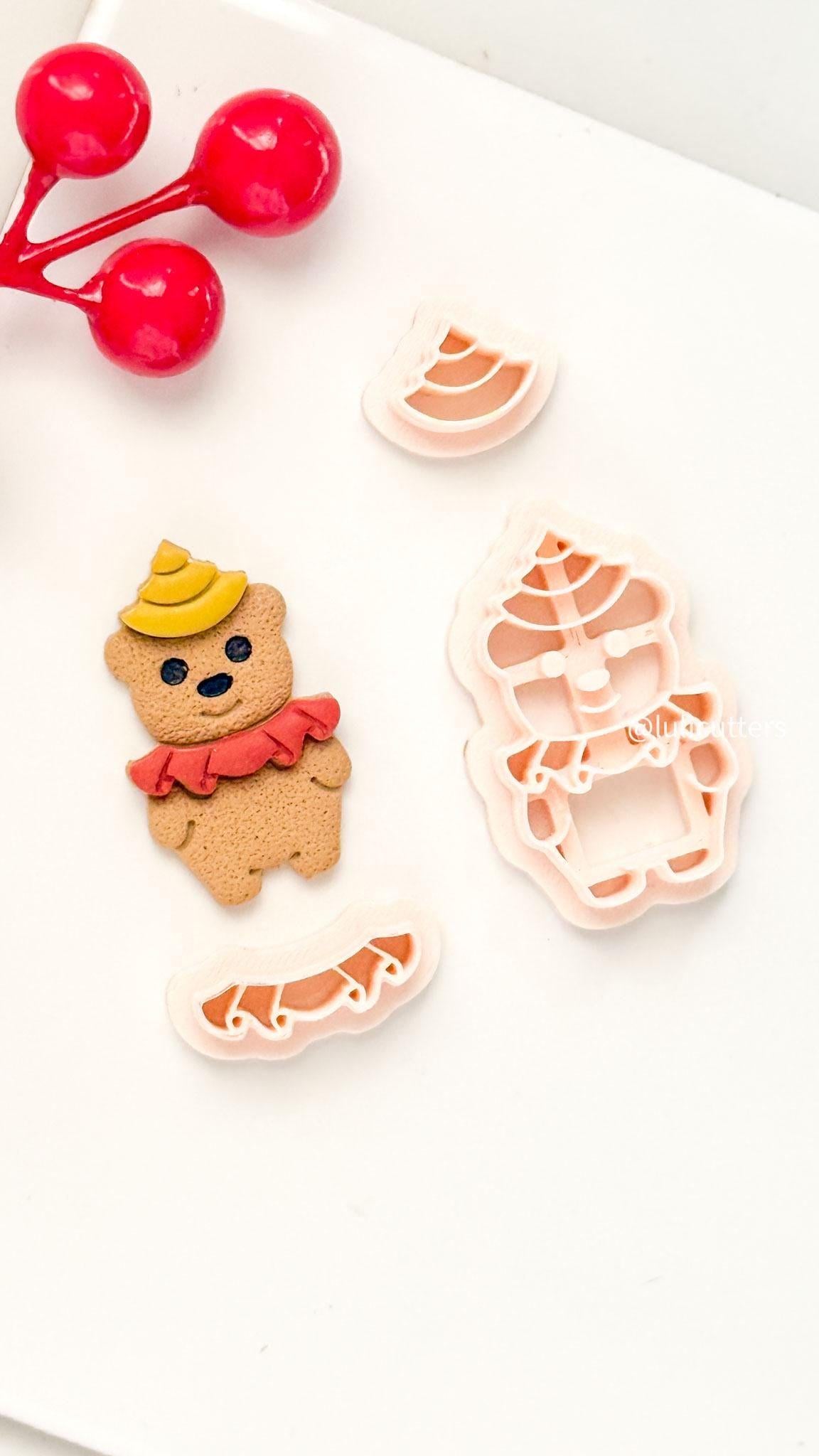 Christmas Bear Clay Cutter Set, Festive Polymer Clay Earring Tools