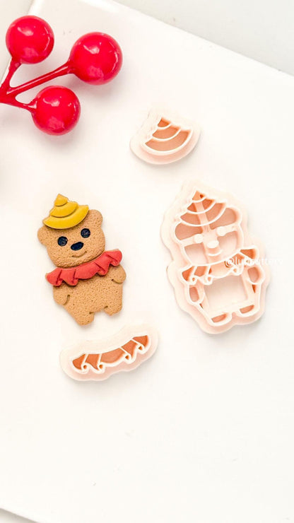 Christmas Bear Clay Cutter Set, Festive Polymer Clay Earring Tools