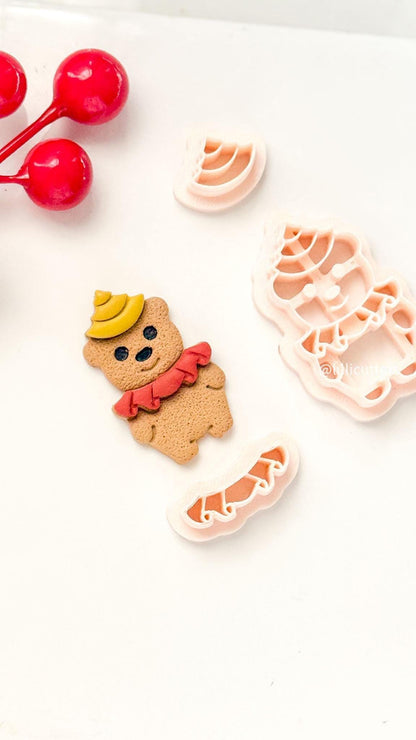 Christmas Bear Clay Cutter Set, Festive Polymer Clay Earring Tools