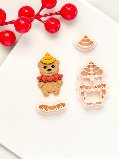 Christmas Bear Clay Cutter Set, Festive Polymer Clay Earring Tools