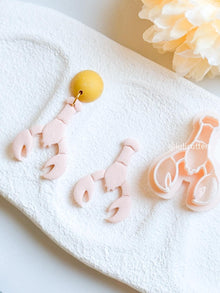 Lobster Clay Cutter with Imprint: Sea-Inspired Polymer Clay Earring Tool