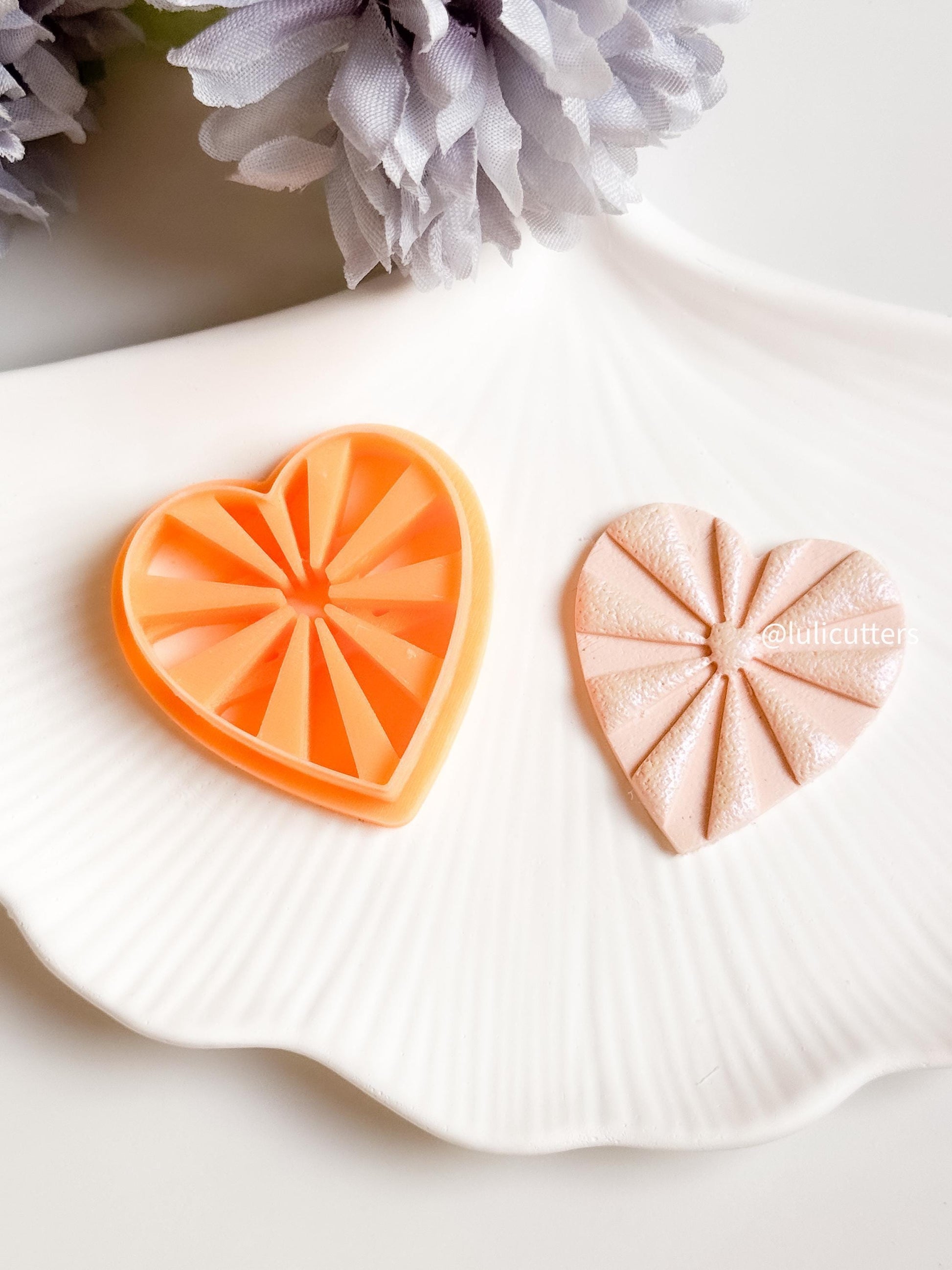 Sunburst Heart Polymer Clay Cutter