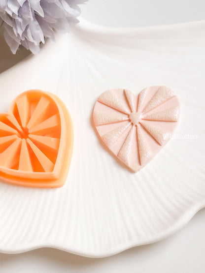 Sunburst Heart Polymer Clay Cutter