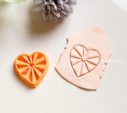 Sunburst Heart Polymer Clay Cutter