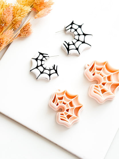 Spiderweb Hoop Polymer Clay Cutter: Gothic Halloween Earrings