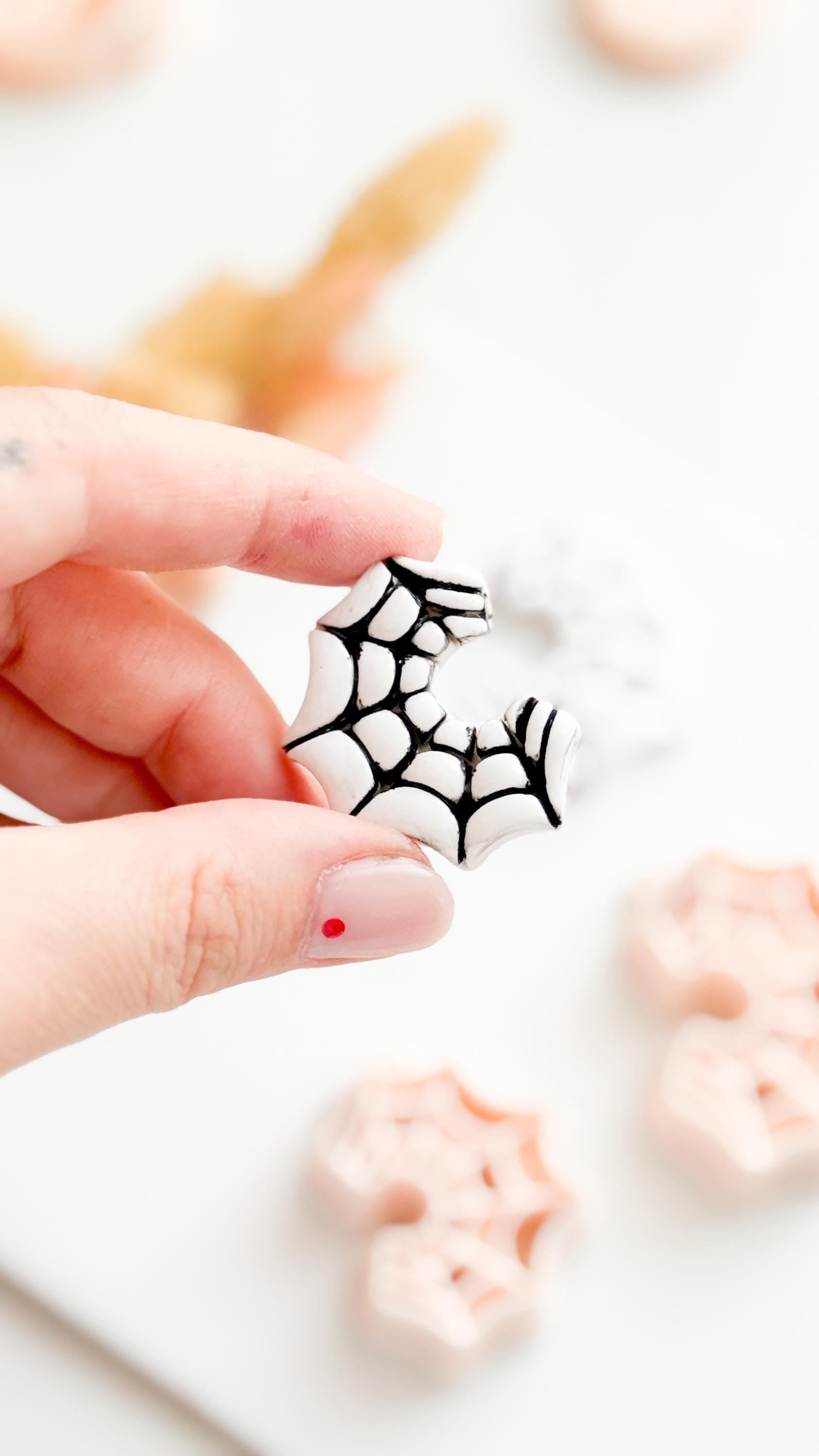 Spiderweb Hoop Polymer Clay Cutter: Gothic Halloween Earrings