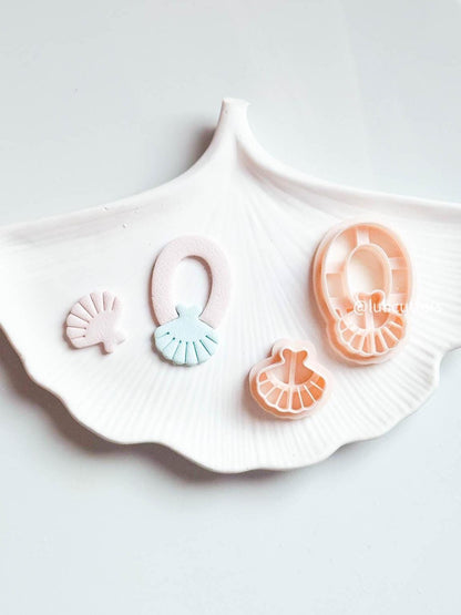 Seashell Clay Cutter Set: Coastal Polymer Clay Earring Tool