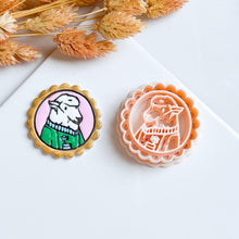 Scallop Frame Lamb with Flower Cozy Sweater Animal Polymer Clay Cutter 40 mm Mold