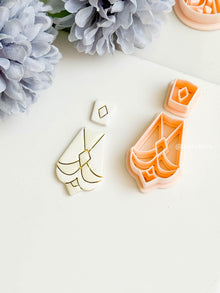 Art Deco Polymer Clay Cutter Set: Scalloped Fan Earring Molds