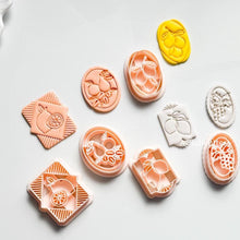 Fruit Imprint Clay Cutter Set 5-Piece Citrus, Pear, Grape & Lemon Polymer Clay Earring Cutters
