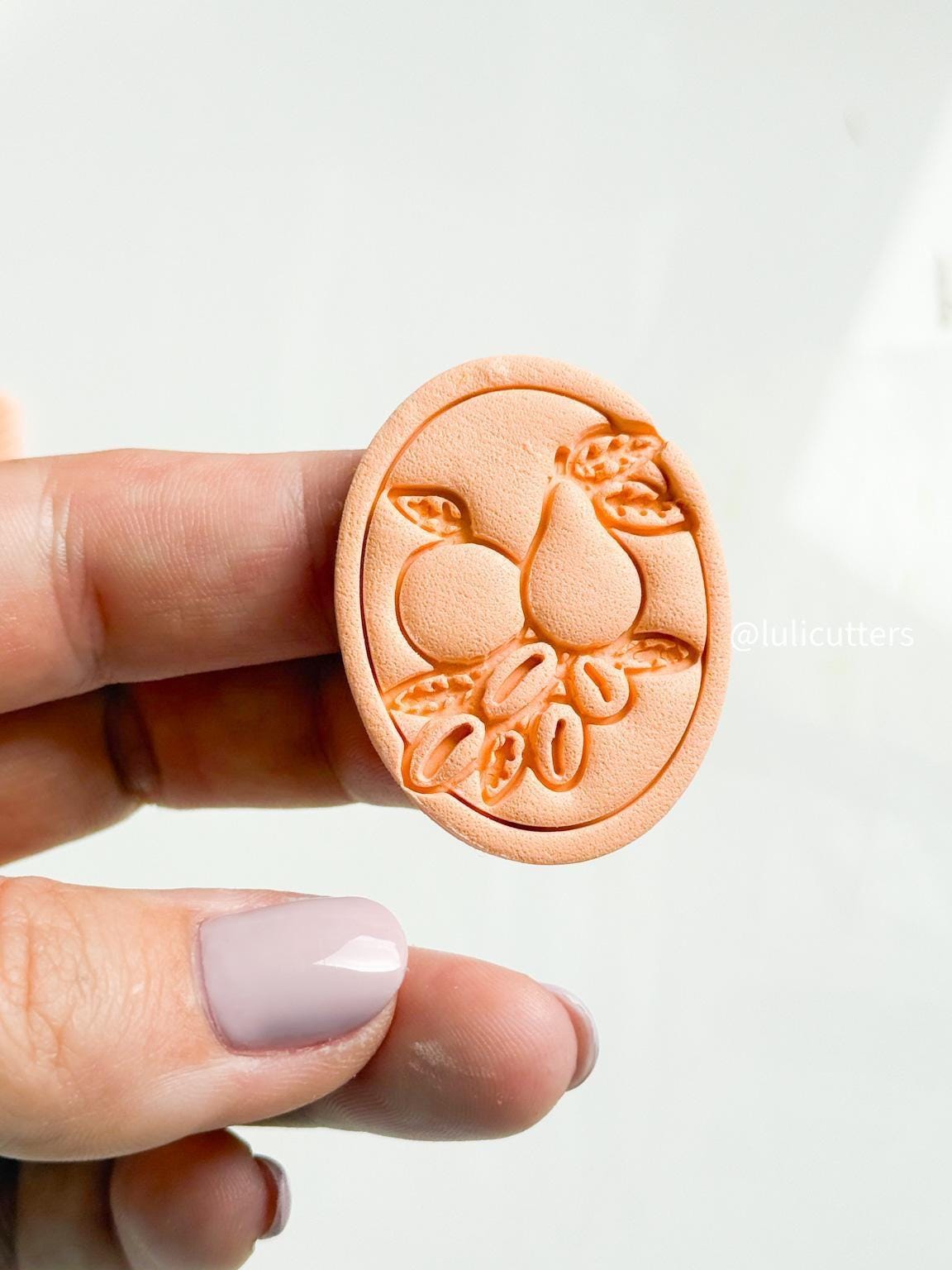 Fruit Imprint Clay Cutter Set 5-Piece Citrus, Pear, Grape & Lemon Polymer Clay Earring Cutters