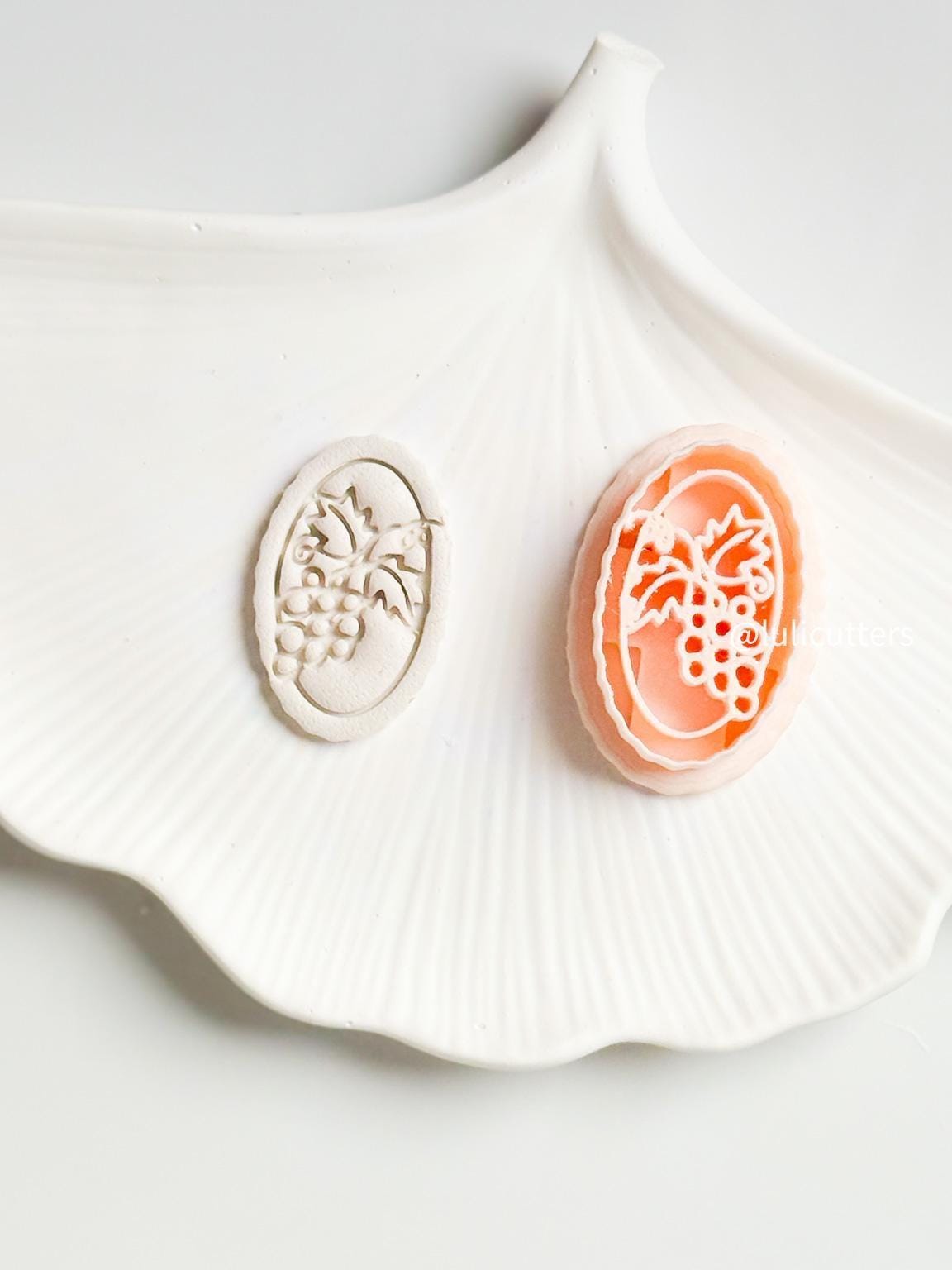 Fruit Imprint Clay Cutter Set 5-Piece Citrus, Pear, Grape & Lemon Polymer Clay Earring Cutters