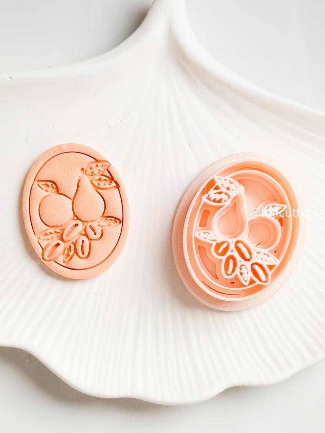 Fruit Imprint Clay Cutter Set 5-Piece Citrus, Pear, Grape & Lemon Polymer Clay Earring Cutters