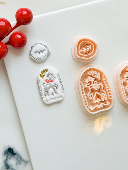 Winter Fairy Reindeer Trippant Polymer Clay Cutter Set Holiday Jewelry Design