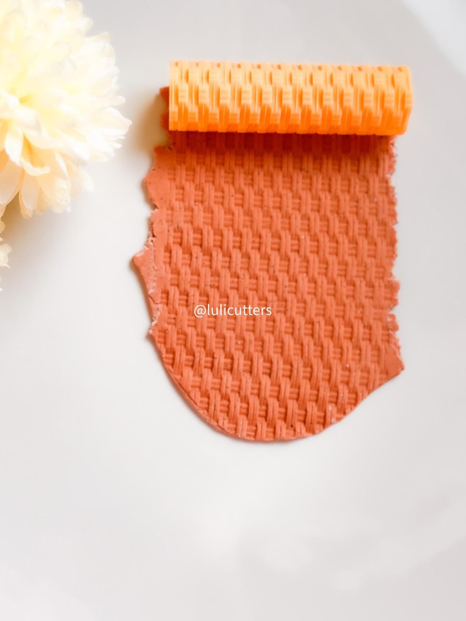 Rattan Texture Roller for Clay | Basket Weave Pattern | Polymer Clay Tool | Woven Slab Roller | Earring Texture Tool